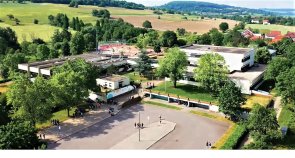 A bird's eye view of the grounds of the community school in Gersheim