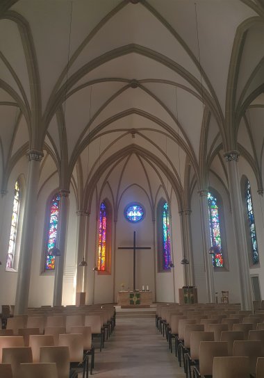 Interior view of the Protestant town church of Homburg. Interior view of the Protestant town church of Homburg.