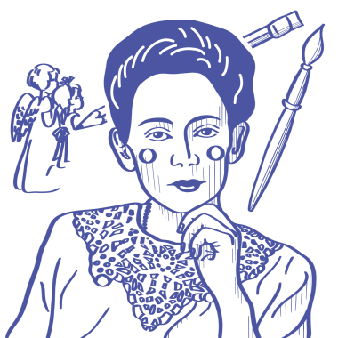 Digital drawing of a portrait of a woman