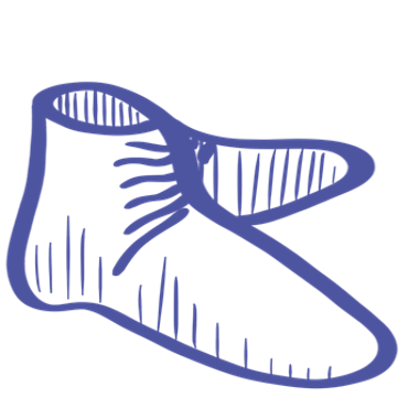 Digital outline drawing of Roman shoes.