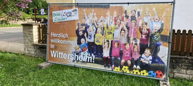 Development of rural areas Welcome poster of the town of Wittersheim in cooperation with Our village has a future