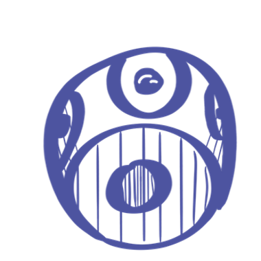 Dessin numérique du contour d'une bille de verre.