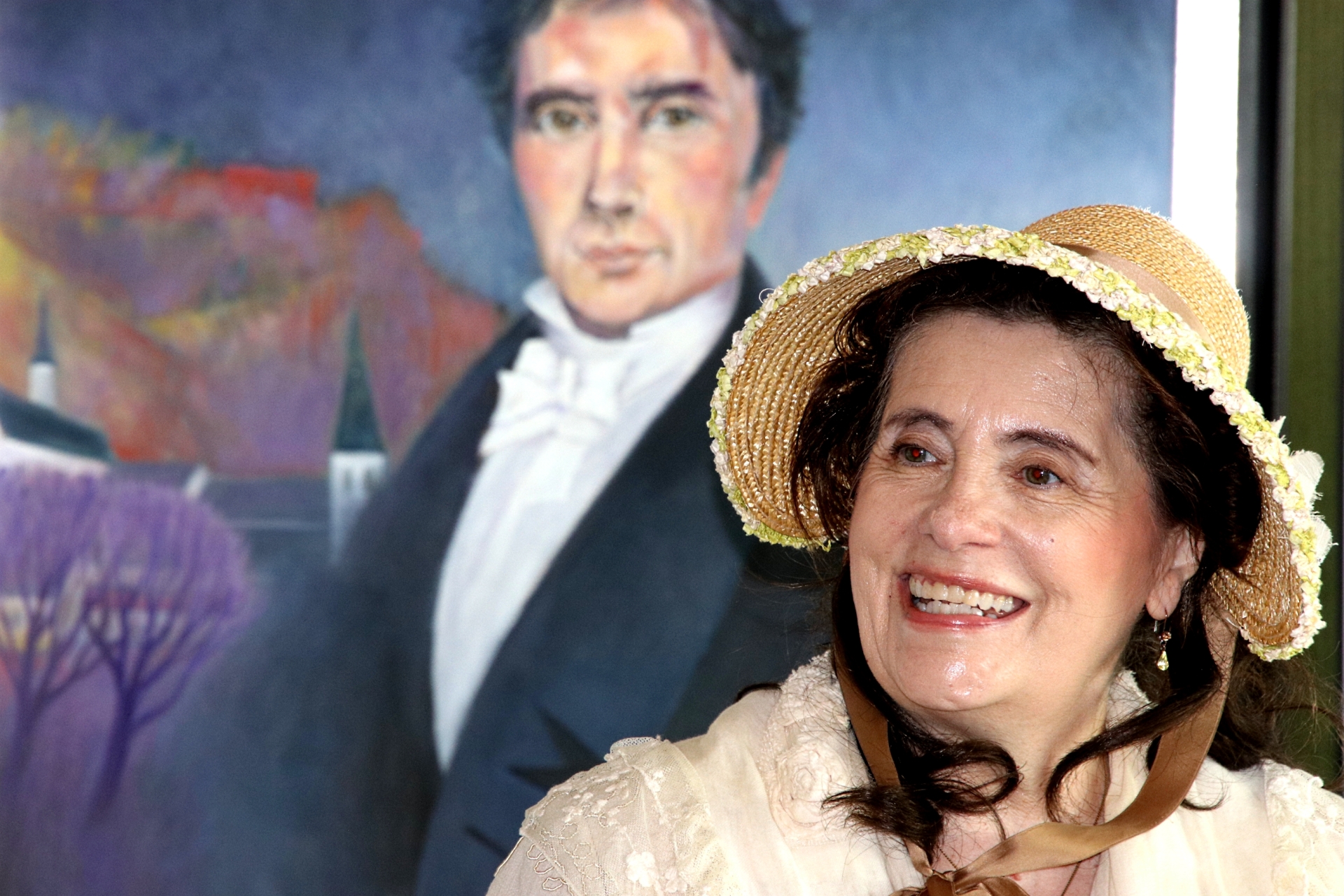 "Regina Wirth" vor dem Portrait von Philipp Jakob Siebenpfeiffer "Regina Wirth" vor dem Portrait von Philipp Jakob Siebenpfeiffer