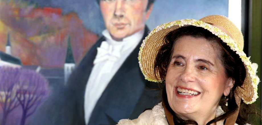 "Regina Wirth" vor dem Portrait von Philipp Jakob Siebenpfeiffer "Regina Wirth" vor dem Portrait von Philipp Jakob Siebenpfeiffer