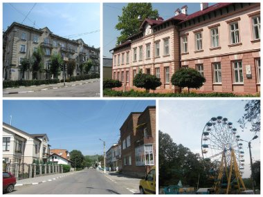 Verschiedene Ansichten der Stadt Kalusch
