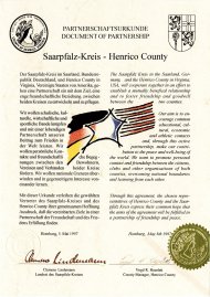 Partnerschaftsurkunde mit Henrico County