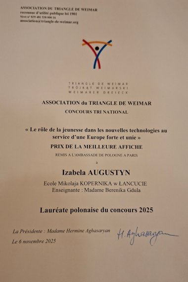 Urkunde von 
Izabela Augustyn aus Łańcut
