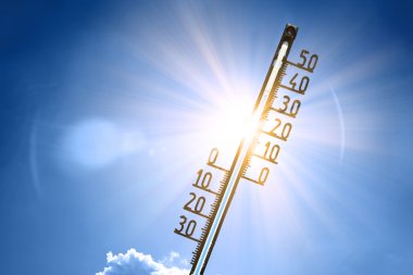 Ein Thermometer in der Sonne